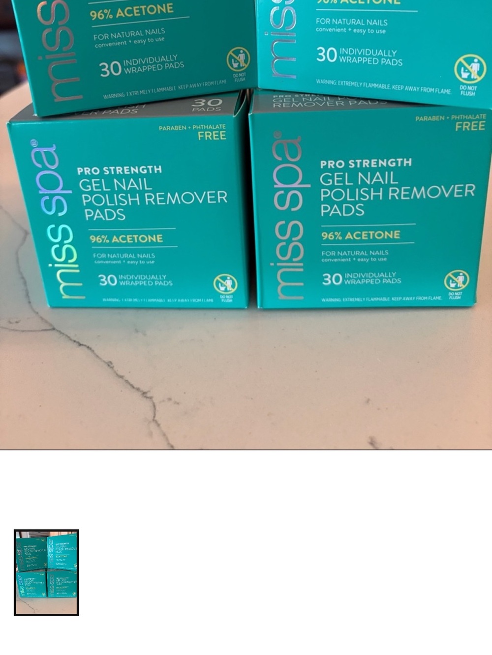 Miss Spa Pro Strength Gel Nail Polish Remover Pads - Teal